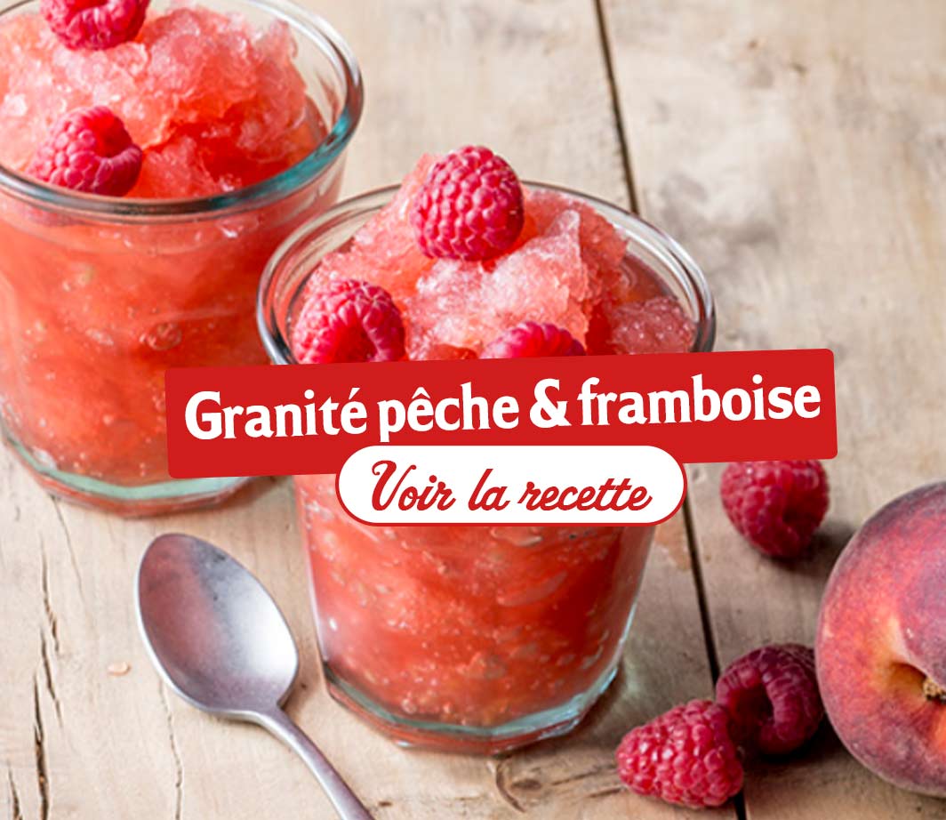 Recette-ingrédients-granite-framboise Page de contenu