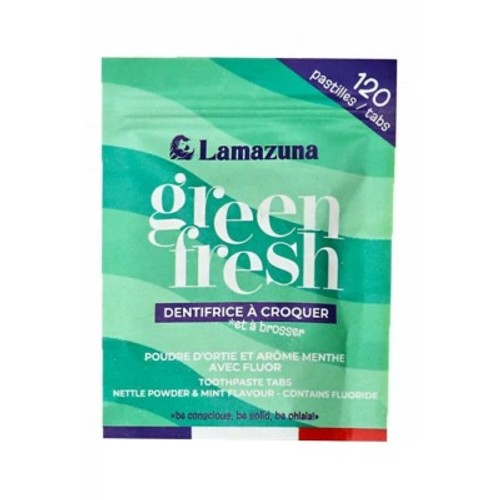 Lamazuna Dentifrice à Croquer Poudre d'Ortie et Arôme Menthe avec Fluor 32g