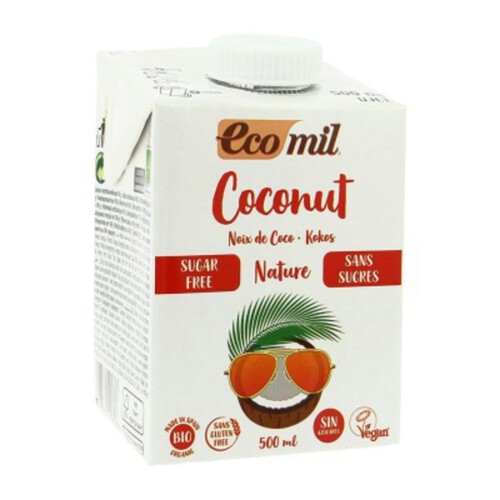 Ecomil Lait Noix de Coco Nature Sans Sucres 500ml
