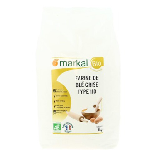 Markal Farine Blé Grise T110 Bio 1kg