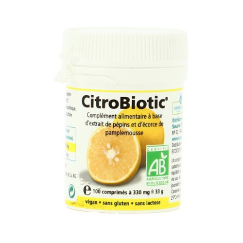 Source claire Citrobiotic Liquide Pamplemousse Bio - 100 Comprimés
