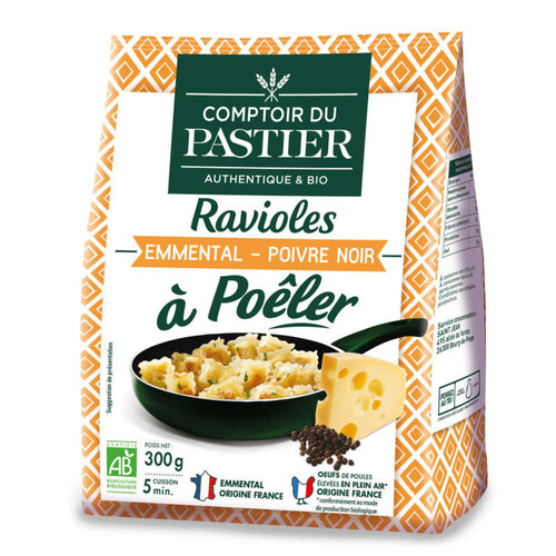 Comptoir du Pastier Comptoir du Pastier Ravioles à Poêler Emmental & Poivre Noir Bio 300g