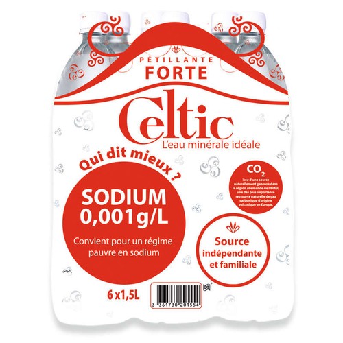 Celtic Eau Minérale Pétillante Forte Le pack 6x1,5L