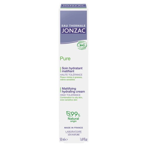 Eau Thermale Jonzac Pure Crème Purifiante Matifante Bio Peaux Mixtes À Grasses 50Ml