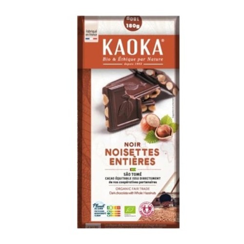 Kaokak Chocolat Noir Noisettes Entières 180g