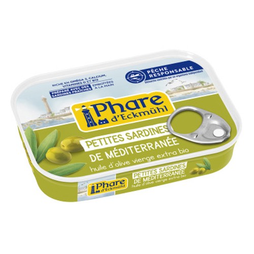 Phare d'Eckmühl petites sardines Méditerranée huile olive extra 100g