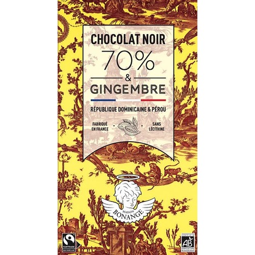 Maison Bonange Chocolat Noir & Gingembre Bio 80g