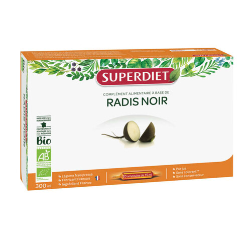 Superdiet Complément Alimentaire Radis Noir Bio Ampoulex20
