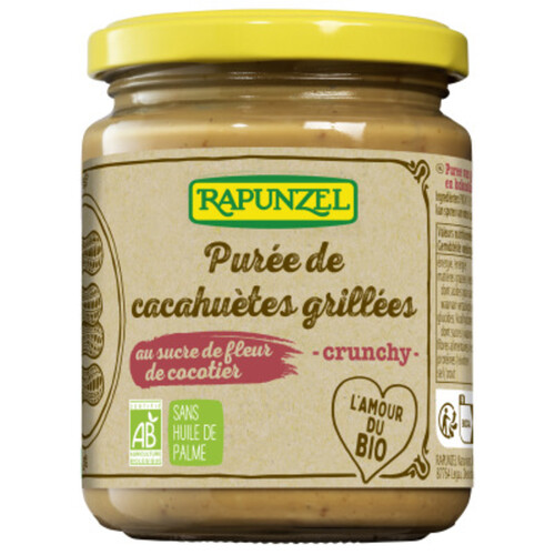 Rapunzel purée de cacahuetes grillées crunchy 250g