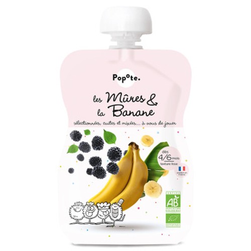 Popote Gourde Mûres Banane 120g