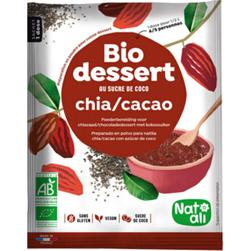 Natali Crème Dessert Bio au Sucre de Coco Chia/Cacao 70g