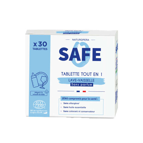 Safe Tablettes Lave Vaisselle Sans Parfum Tout en 1 x30 - Naturalia Courses  en ligne et offres