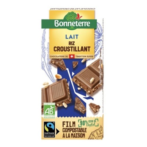 Bonneterre Chocolat Lait Riz Croustillant 100g