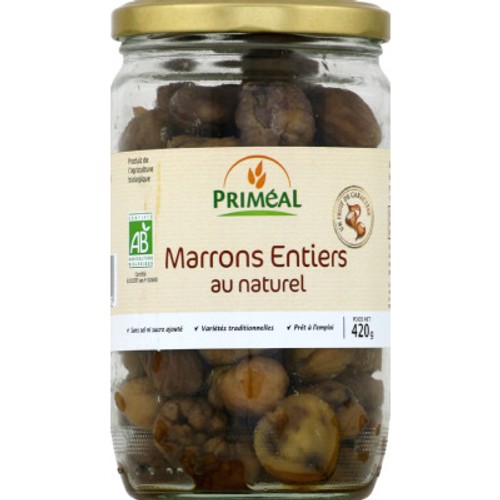 Primeal Marrons Entiers D'Ardèche Au Naturel Bio 420g