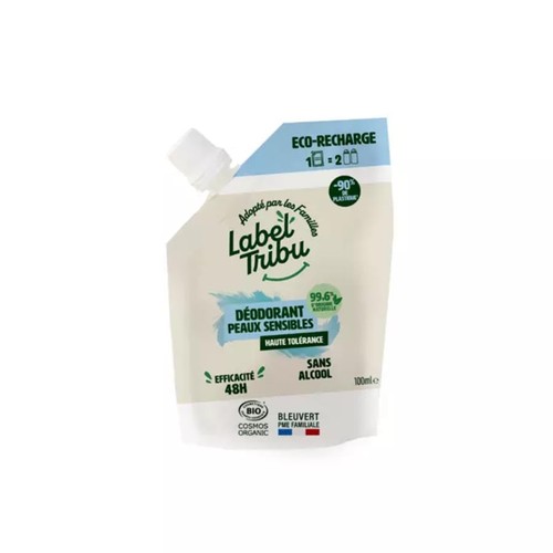 Label Tribu Recharge déodorant Peaux sensibles Haute tolérance 100ml