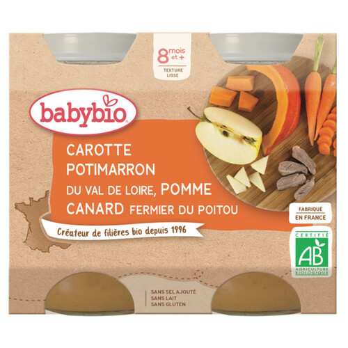 Babybio Carotte Potimarron Pomme Canard fermier du Poitou 400g
