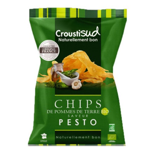 CroustiSud Chips de Pomme de Terre Bio Saveur Pesto 100g