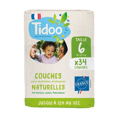 Tidoo Couches avec Matières Naturelles T6 (16-30kg) x34