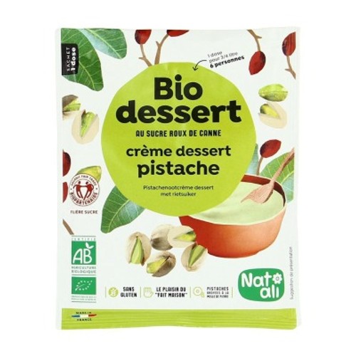 Natali Bio Crème Dessert Pistache Bio au Sucre Roux de Canne 60g