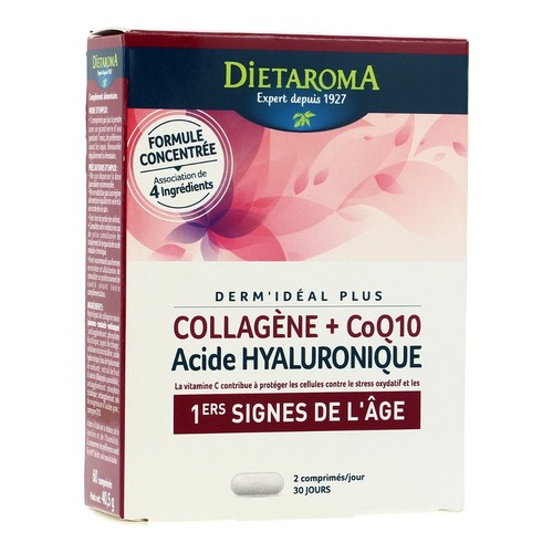 Dietaroma Derm'Idéal+ Anti-âge Collagène & CoQ10 & Acide Hyaluronique x60 capsules