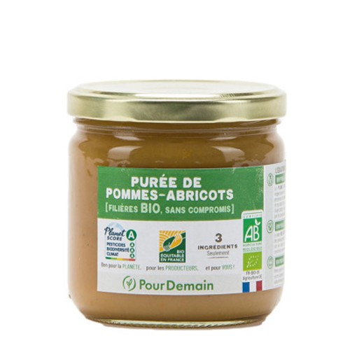 Pour Demain Purée Pommes Abricots 3 Ingrédients 380g