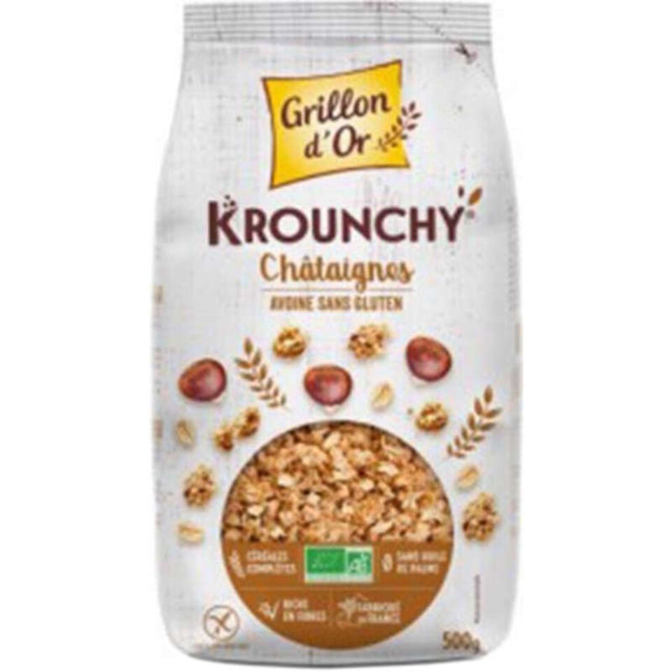 Grillon d'Or Krounchy Châtaignes Sans Gluten 500g Naturalia Courses