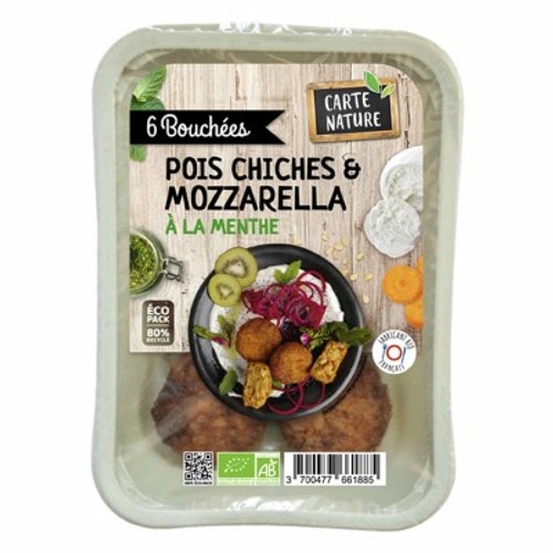 Carte Nature Bouchées Pois Chiches & Mozzarella Bio 180g