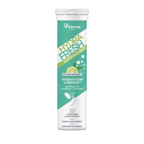 Vitavea Hydrafresh Hydratation & Énergie Goût Citron verveine 20 Comprimés