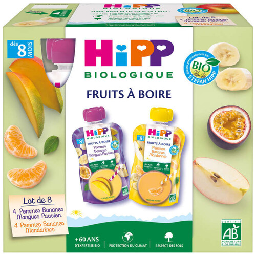 Hipp Biologique Fruit à boire Multipack 8 x 90ml - Naturalia Courses en  ligne et offres