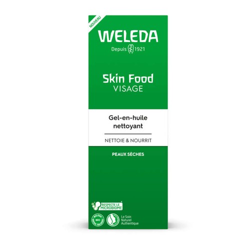 Weleda skin food visage gel-en-huile nettoyant peaux sèches 75ml