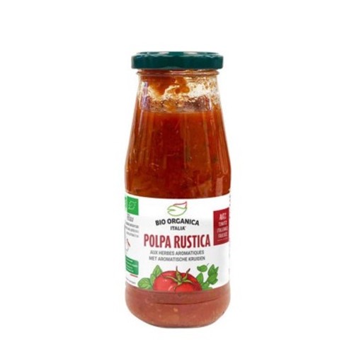Bio Organica Italia Pulpe de Tomates Rustique aux Herbes aromatisées 410g