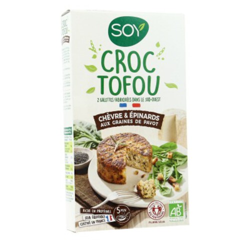 Soy Croc Tofou Chèvre & Epinard Graines de Pavot Bio 2x100g