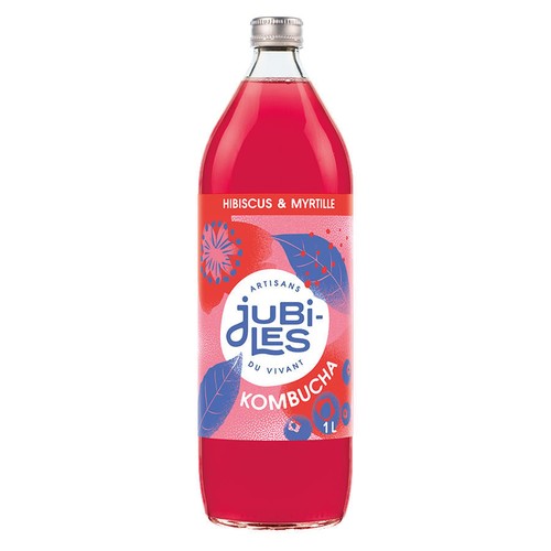 Jubiles Kombucha Hibiscus et Myrtille Bio 1L