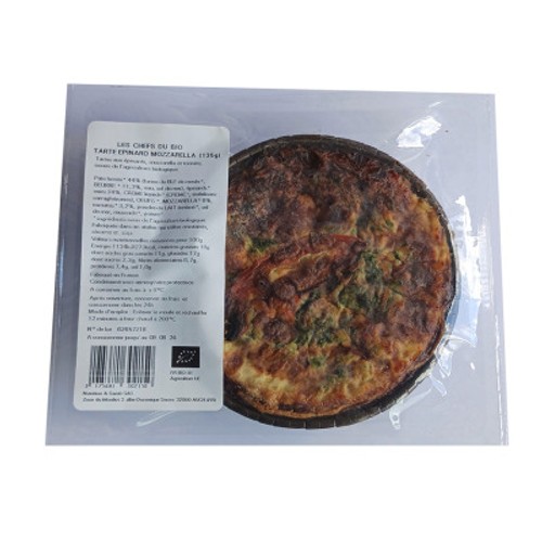 Les Chefs du Bio Tarte Epinards Mozzarella 135g