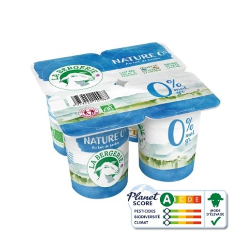 La Bergerie Yaourt au Lait de Brebis 0% Bio 4x120g