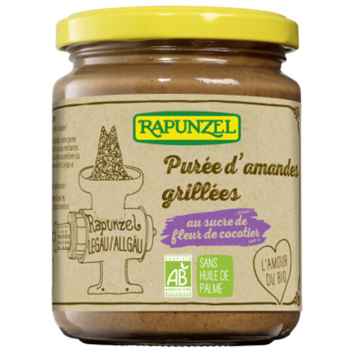 Rapunzel purée d'amandes grillées sucre de fleur de cocotier bio 250g