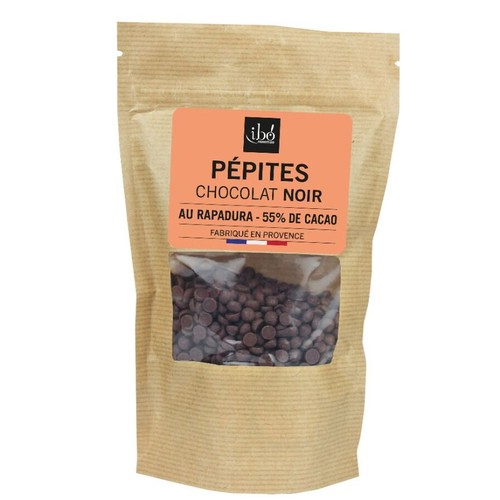 Ibo Pépites Chocolat Noir  au Rapadura 55% de Cacao 150g