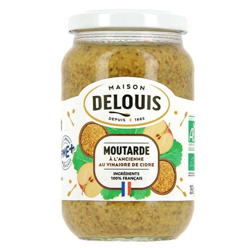 Delouis France Moutarde À L'Ancienne Au Vinaigre De Cidre 100% France 350G