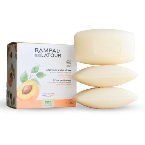 Rampal Latour Savon Extra Doux Bio Abricot 3*150g
