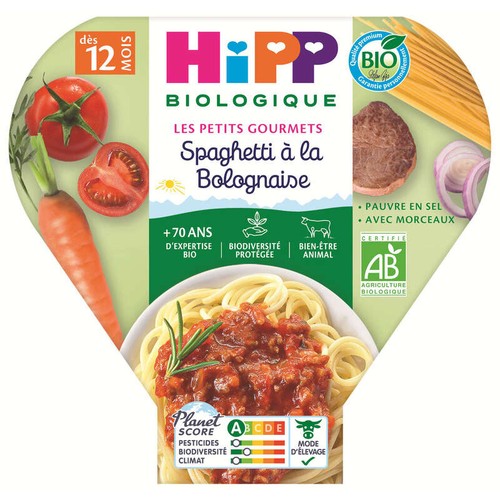 Hipp Assiette Spaghettis Bolognaise 12M Bio 230g