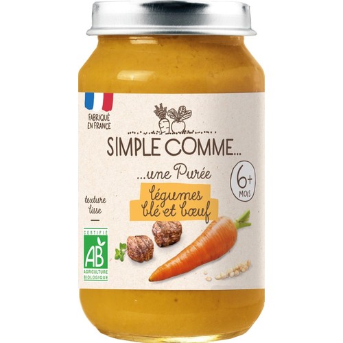 Simple Comme... Purée Légumes Blé et Bœuf Dès 6M 190g