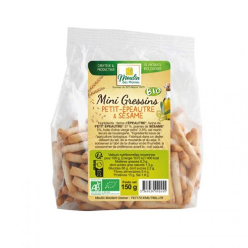 Moulin des Moines Mini Gressins Petit Epeautre 150g