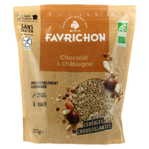 Favrichon Muesli Chocolat & Châtaigne Sans Gluten 375G Bio