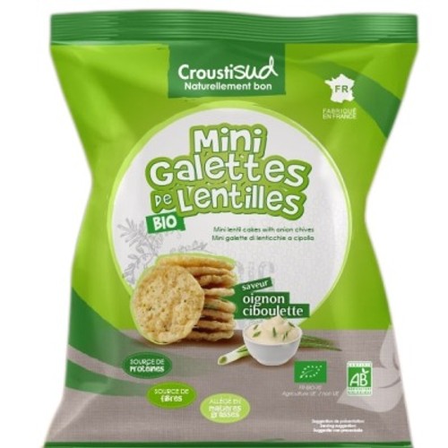 CroustiSud Mini Galettes de Lentilles Bio 50g