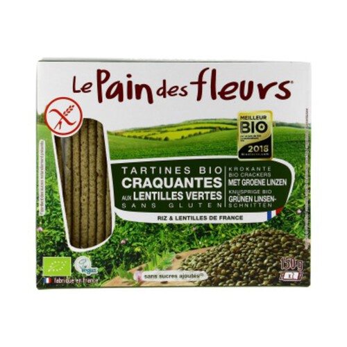 Le Pain Des Fleurs Tartines Craquantes aux Lentilles Sans Gluten Bio 150g