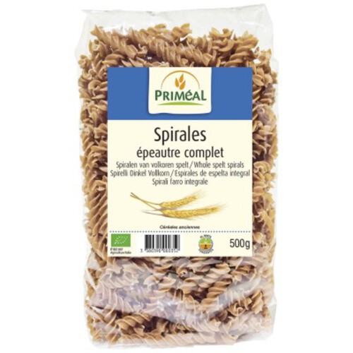 Primeal Spirales à l'Epeautre Complet Bio 500g