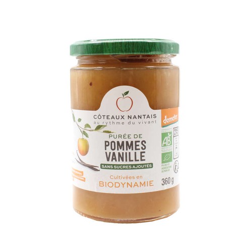 Côteaux Nantais Purée Pomme Vanille Sans Sucres Ajoutés Bio 360g
