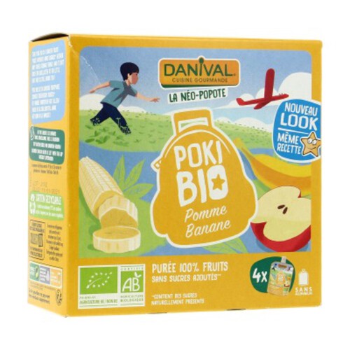 Danival Pokibio Pomme Banane Bio 4x90g