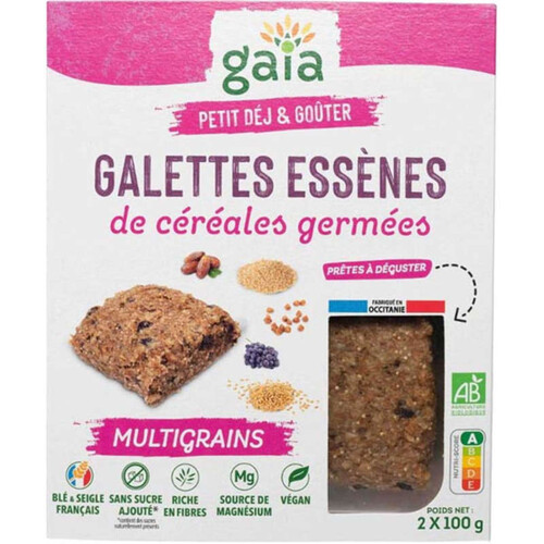 Gaia Galettes Essènes aux Céréales Germés Multigrains 200g