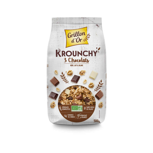Grillon D'Or Krounchy 3 Chocolats 500G Bio